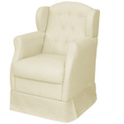 Poltrona Amamentação E Puff Manu Com Balanço Linho Bege Tana