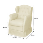 Poltrona Amamentação E Puff Manu Com Balanço Linho Bege Tana