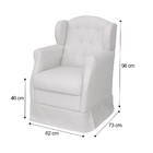 Poltrona Amamentação E Puff Manu Com Balanço Linho Cinza Clar