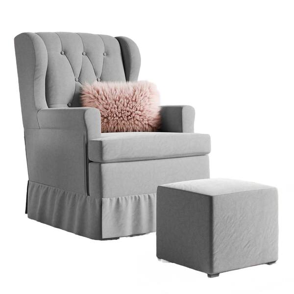 Poltrona Amamentação Eloisa Puff Corano Cinza