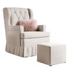 Poltrona Amamentação Eloisa Puff Suede Bege