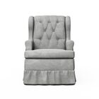 Poltrona Amamentação Eloisa Puff Suede Cinza