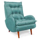 Poltrona Amamentação Estofada Vitoria Veludo Turquesa