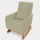 Poltrona Amamentação Gabriela Balanço Com Puff Linho Bege