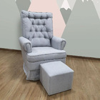 Poltrona Amamentação Gabriela Com Puff Quadrado Pés Madeira V