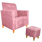 Poltrona Amamentação Gaby Pés Palito + Puff Rosa