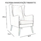 Poltrona Amamentação Giovana Pés Madeira Linho Rosa