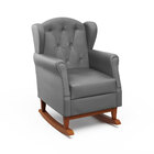 Poltrona Amamentação Leticia Com Puff Quadrado Balanço Corano