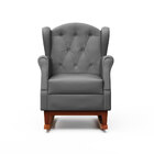 Poltrona Amamentação Leticia Com Puff Quadrado Balanço Corano