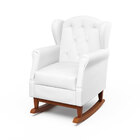 Poltrona Amamentação Leticia Com Puff Quadrado Balanço Corano