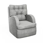 Poltrona Amamentação Ludmila Puff Suede Cinza