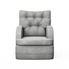 Poltrona Amamentação Ludmila Puff Suede Cinza