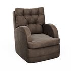 Poltrona Amamentação Ludmila Puff Suede Marrom