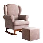 Poltrona Amamentação Maria Vitoria Balanço Canoa Puff Suede R