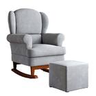 Poltrona Amamentação Maria Vitoria Balanço Canoa Puff Veludo