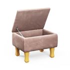 Poltrona Amamentação Maria Vitoria Pés Madeira Puff Veludo Ro