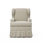 Poltrona Amamentação Maria Vitoria Puff Suede Nude