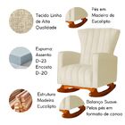 Poltrona Amamentação Quarto Balanço Estofado Rita Linho  Linh