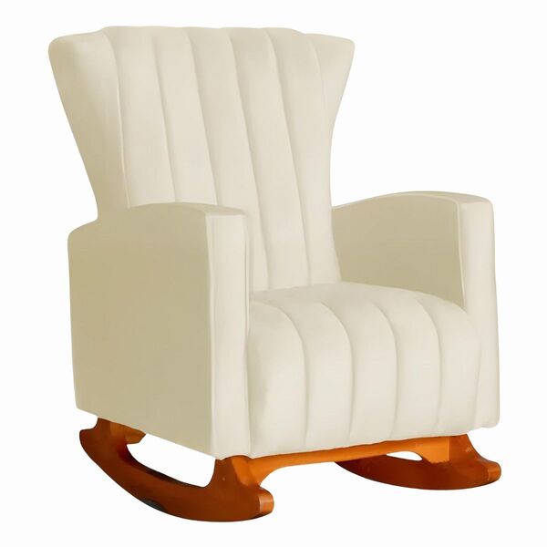 Poltrona Amamentação Quarto Balanço Estofado Rita Linho  Linh