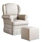 Poltrona Amamentação Sabrina Com Puff Corano Creme