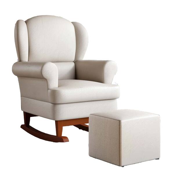 Poltrona Amamentação Sabrina Pes Canoa Puff Bau Corano Creme