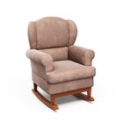 Poltrona Amamentação Sabrina Pes Canoa Puff Bau Suede Rosa