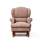 Poltrona Amamentação Sabrina Pes Canoa Puff Bau Suede Rosa