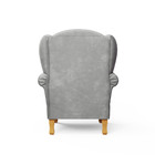 Poltrona Amamentação Sabrina Pes Madeira Puff Bau Linho Cinza