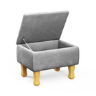 Poltrona Amamentação Sabrina Pes Madeira Puff Bau Linho Cinza