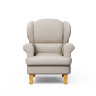 Poltrona Amamentação Sabrina Pes Madeira Puff Bau Linho Creme