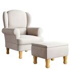 Poltrona Amamentação Sabrina Pes Madeira Puff Bau Suede Bege