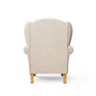 Poltrona Amamentação Sabrina Pes Madeira Puff Bau Suede Bege