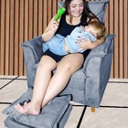 Poltrona Amamentação Sala De Estar Milla Puff E Almofada Graf