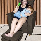 Poltrona Amamentação Sala De Estar Milla Puff E Almofada Marr