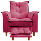 Poltrona Amamentação Sala De Estar Milla Puff E Almofada Verm