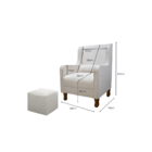 Poltrona Amamentação Sophia C/puff Reto Boucle Bege - Montana