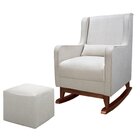 Poltrona Amamentação Sophia Com Pé Canoa E Puff Reto 1 Almofa