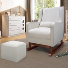 Poltrona Amamentação Sophia Com Pé Canoa E Puff Reto 1 Almofa