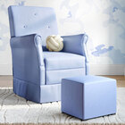 Poltrona Amamentação Suzana Puff Suede Azul