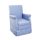 Poltrona Amamentação Suzana Puff Suede Azul