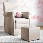 Poltrona Amamentação Suzana Puff Suede Creme