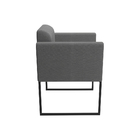 Poltrona Ana Linho Base Industrial Metálica Preto - Ssx Multi