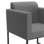 Poltrona Ana Linho Base Industrial Metálica Preto - Ssx Multi