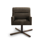 Poltrona Ana Veludo Marrom B-261 Base X Giratória - D'rossi