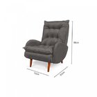 Poltrona Anatomica Pes De Madeira Eloa  Cinza