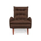 Poltrona Anatomica Pes De Madeira Eloa  Marrom