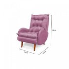 Poltrona Anatomica Pes De Madeira Eloa  Rosa