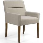 Poltrona Angel Base De Madeira Algodão Ecológico Bege