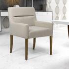 Poltrona Angel Base De Madeira Algodão Ecológico Bege