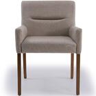 Poltrona Angel Base De Madeira Linho Rústico Bege